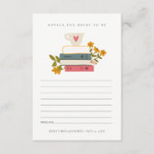 Stack Books Floral Advice for Bride Vrijgezellenfe Informatiekaartje (Voorkant)