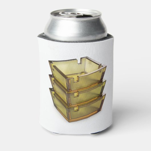 Stack met glazen asbakken blikjeskoeler (Blikje Achterkant)