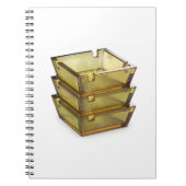 Stack met glazen asbakken notitieboek (Voorkant)
