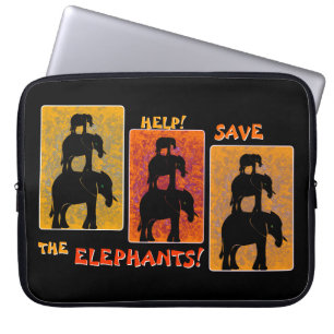 Stack O'Elephants (gepersonaliseerde clip op) Laptop Sleeve