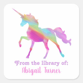 Stack of Books Library Bookplate Vierkante Sticker