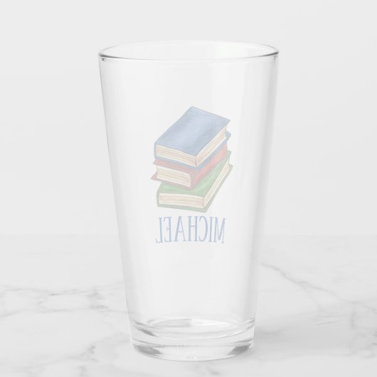Stack of Books Library Reading Bibliophile Teacher Glas (Achterkant)