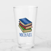 Stack of Books Library Reading Bibliophile Teacher Glas (Voorkant)