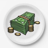 Stack of Cash with Coins Money Papieren Bordje (Voorkant)