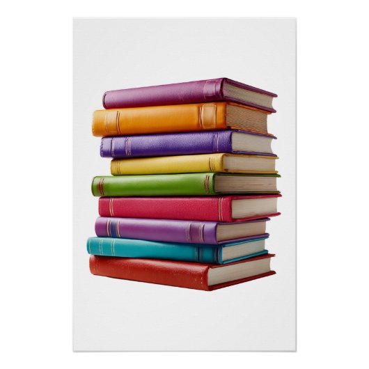 Stack of Colorful Books Perfect Poster (Voorkant)