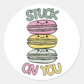 Stack of Cute Kawaii Macarons Ronde Sticker (Voorkant)