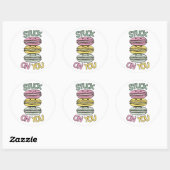Stack of Cute Kawaii Macarons Ronde Sticker (Vel)