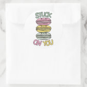 Stack of Cute Kawaii Macarons Ronde Sticker (Tas)