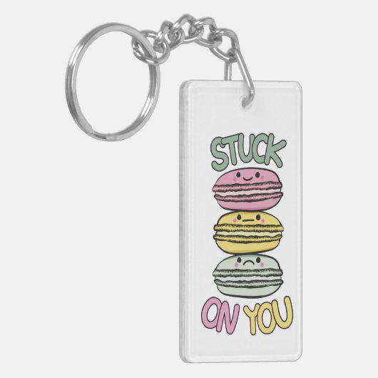 Stack of Cute Kawaii Macarons Sleutelhanger (Voorkant Links)