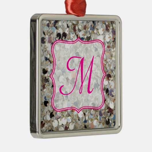 Stack of Glitter Monogram Initiaal Ornament (Rechts)
