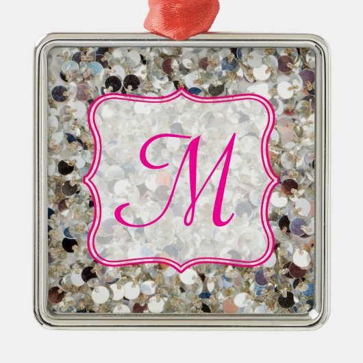 Stack of Glitter Monogram Initiaal Ornament (Voorkant)