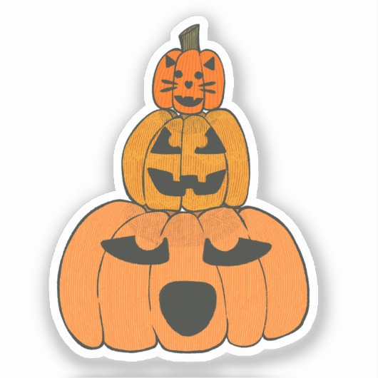 Stack of Jack (Jack O' Lanterns) Sticker (Voorkant)