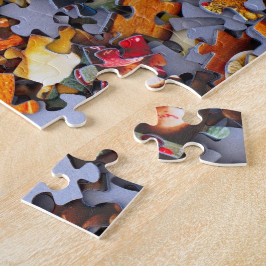 Stack of Jigzaag Puzzle Piecks Photo Funny Legpuzzel (Zijkant)