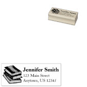 Stack of Library Books Reader Teacher Librarian Rubberstempel (Gestempeld)