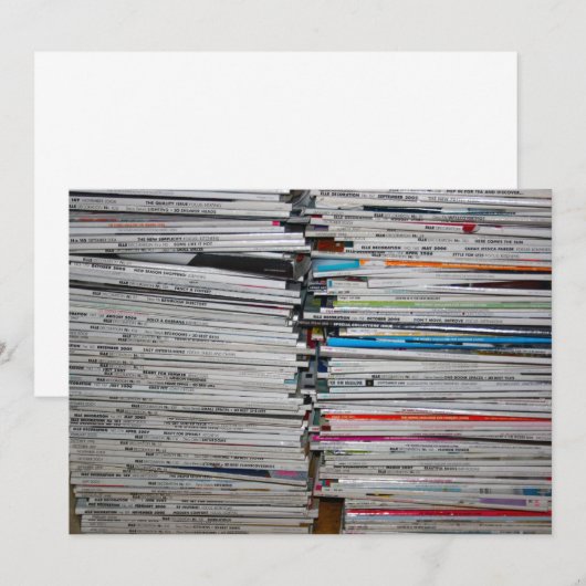 Stack of Magazines Invitation Kaart (Voorkant / Achterkant)