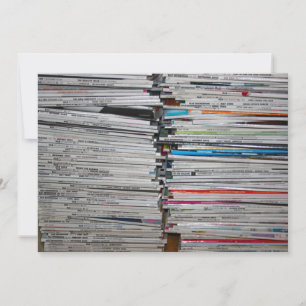 Stack of Magazines Invitation Kaart