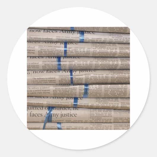Stack of Newspapers Current Events Art Ronde Sticker (Voorkant)