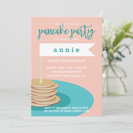 Stack of Pancakes | Partij voor de verjaardag Kaart (Staand voorkant)