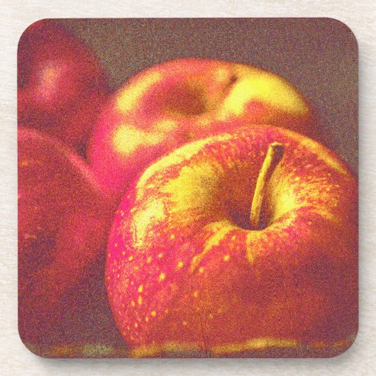 "Stack of Red Apples Fruit" Kute foto. Bestel nu Bier Onderzetter (Voorkant)