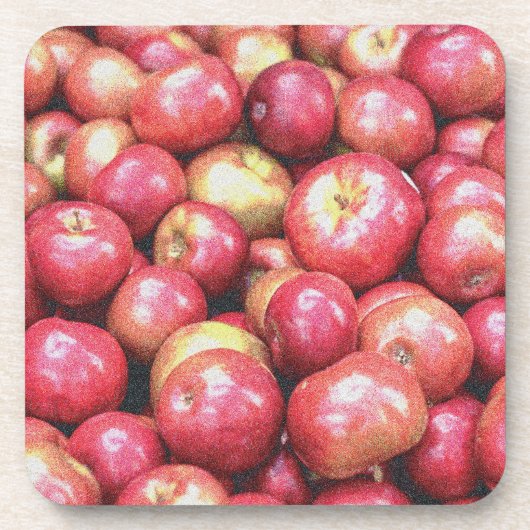 "Stack of Red Apples Fruit" Kute foto. Bestel nu Bier Onderzetter (Voorkant)