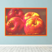 "Stack of Red Apples Fruit" Kute foto. Bestel nu Canvas Afdruk (Insitu (Houten vloer))