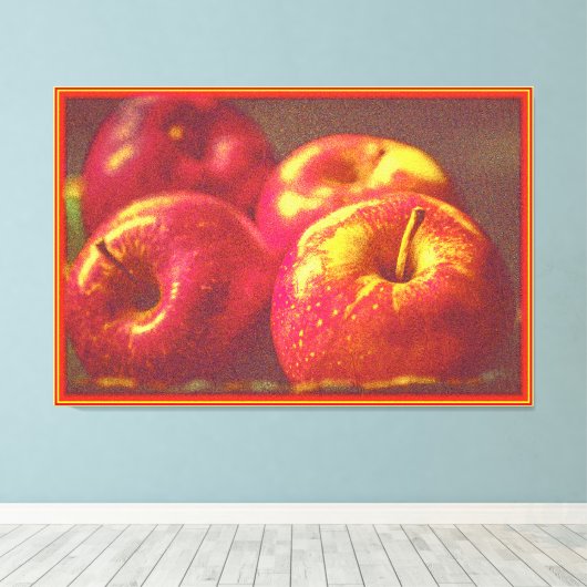 "Stack of Red Apples Fruit" Kute foto. Bestel nu Canvas Afdruk (Insitu (Houten vloer))