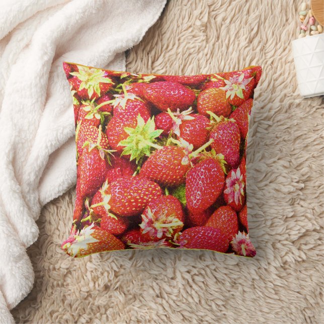 "Stack of Strawberries Fruit" Cute Photo. Bestel n Kussen (Deken)