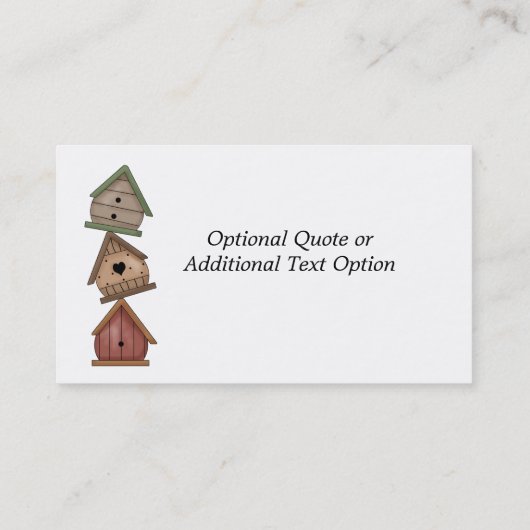 Stack of Three Weathered Birdhouses Visitekaartje (Achterkant)