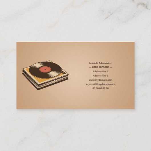 Stack of Vintage Vinyl Visitekaartje (Achterkant)