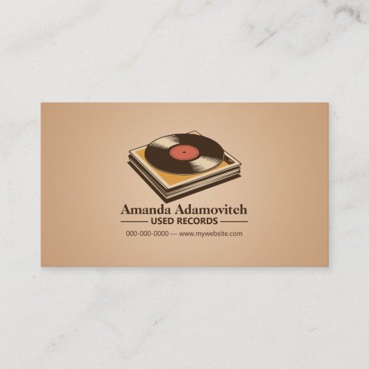 Stack of Vintage Vinyl Visitekaartje (Voorkant)