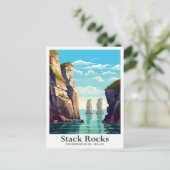 Stack Rocks Pembrokeshire Travel Illustration Briefkaart (Staand voorkant)