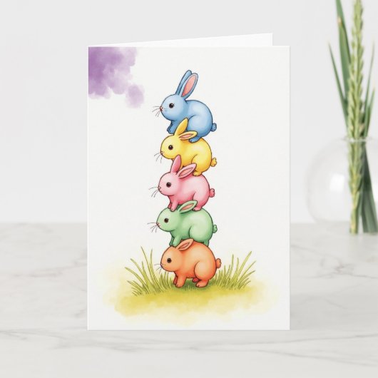 Stacked Animal Friends Card Kaart (Voorkant)