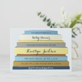 Stacked Books Baby shower uitnodiging (Staand voorkant)