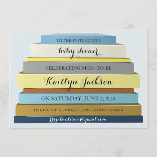 Stacked Books Baby shower uitnodiging