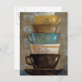 Stacked Coffee Cups Briefkaart (Voorkant / Achterkant)