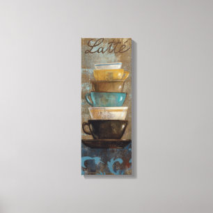 Stacked Coffee Cups Canvas Afdruk