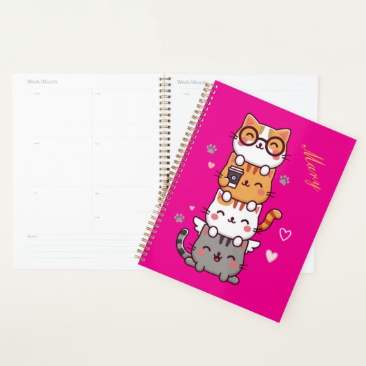 Stacked Cuteness: Schattige Katten Toren van vreug Planner (Display)