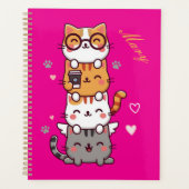 Stacked Cuteness: Schattige Katten Toren van vreug Planner (Voorkant)