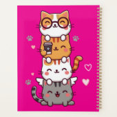 Stacked Cuteness: Schattige Katten Toren van vreug Planner (Achterkant)