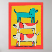 Stacked Dogs Wall Pets Art Poster Print (Voorkant)