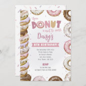 Stacked Donuts Verjaardagsuitnodiging Roze & Paars Kaart (Voorkant / Achterkant)