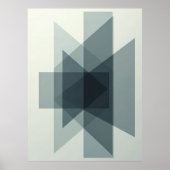 Stacked Illusions: Monochromatic Geometric Depth Poster (Voorkant)