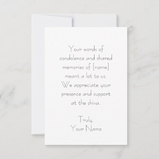 Stacked Pebbles Shiva Bedankkaart (Achterkant)