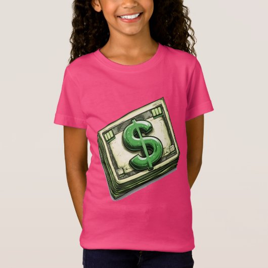 Stacked Riches: Bold Money Stack voor Hustlers T-shirt (Voorkant)