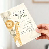 Stacked Safari Animals Baby Verjaardag Kaart