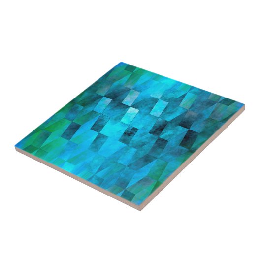 Stacked Sky (turquoise-green) Tegeltje (Zijkant)