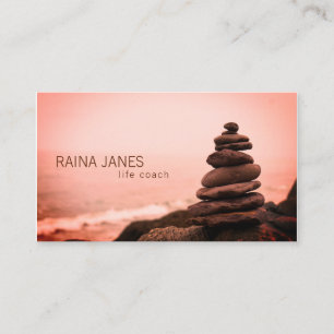 Stacked Stones Beach Life Coach Counselor Visitekaartje