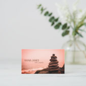 Stacked Stones Beach Life Coach Counselor Visitekaartje (Staand voorkant)