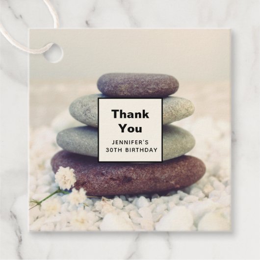 Stacked Stones Meditatief Cairn Dank je Bedankjes Labels (Voorkant)