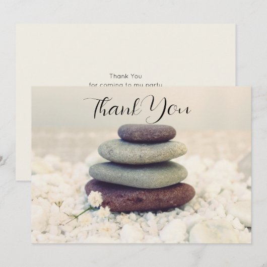 Stacked Stones Meditatief Cairn Dank je Bedankkaart (Voorkant / Achterkant)
